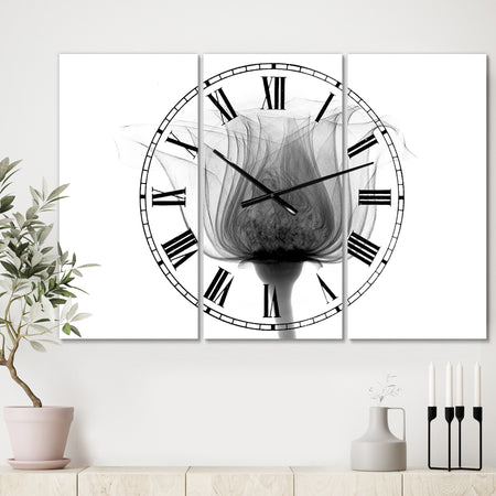 Rose ,Noma X-Ray - Oversized Cottage Wall Clock - 3 Panels