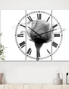 Rose #10 X-Ray - Large Cottage Wall Clock - 3 Panels