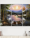 Campfire Stories - Large Lake House Wall Clock - 3 Panels