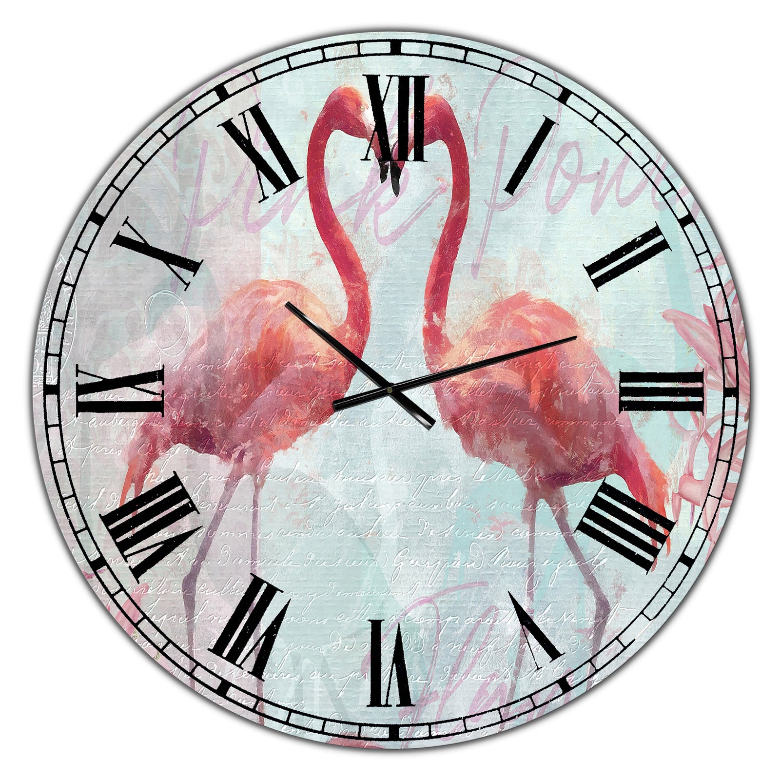 Flamingo Power - Oversized Cottage Wall Clock