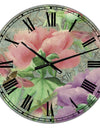 Pink Peonies - Large Cottage Wall Clock