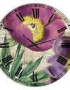 Purple Peonies - Oversized Cottage Wall Clock