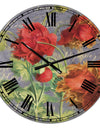 Red Poppies - Cottage Wall Clock