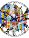 License Plate Map USA - Large Cottage Wall Clock