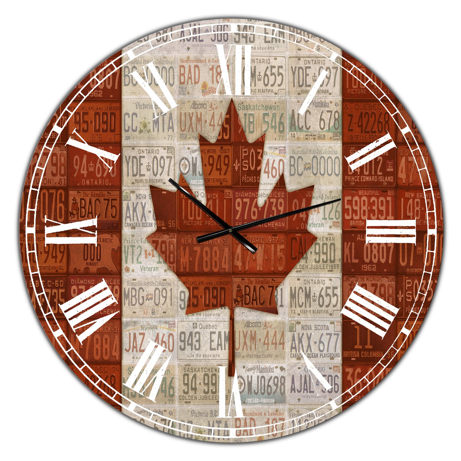 Canada License Plate Flag - Oversized Traditional Wall Clock
