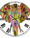 Rainbow Elephant - Oversized Modern Wall Clock