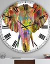 Rainbow Elephant - Oversized Modern Wall Clock