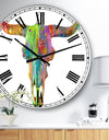 Longhorn Rainbow Skull - Large Modern Wall Clock