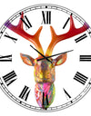 Rainbow Antlers - Oversized Modern Wall Clock