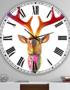 Rainbow Antlers - Oversized Modern Wall Clock