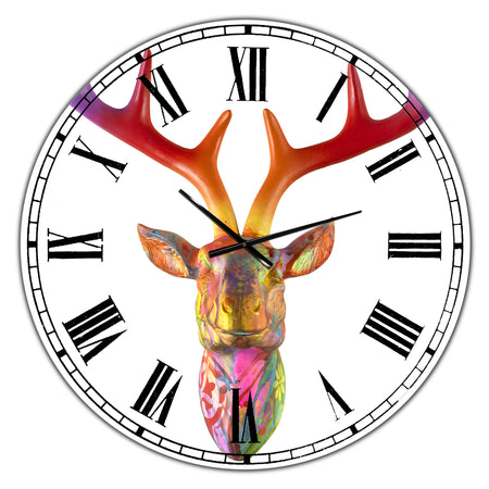 Rainbow Antlers - Oversized Modern Wall Clock