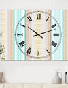 Baby Blue and Brown - Oversized Mid-Century Wall Clock - 3 Panels