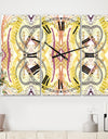 Yellow And Purple Heart Pattern - Oversized Mid-Century Wall Clock - 3 Panels