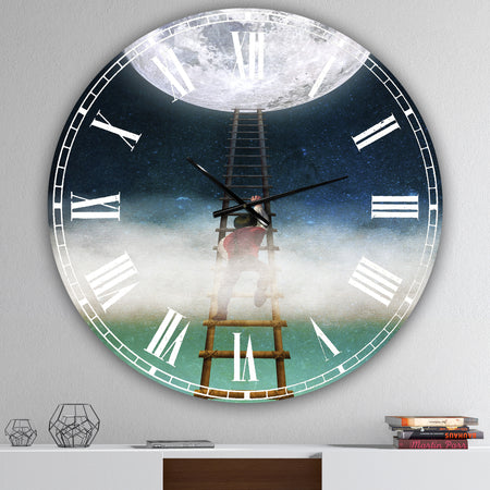 Reach for the Moon - Oversized Modern Wall Clock