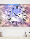 Cloud Sculpting 2 - Large Cottage Wall Clock - 3 Panels