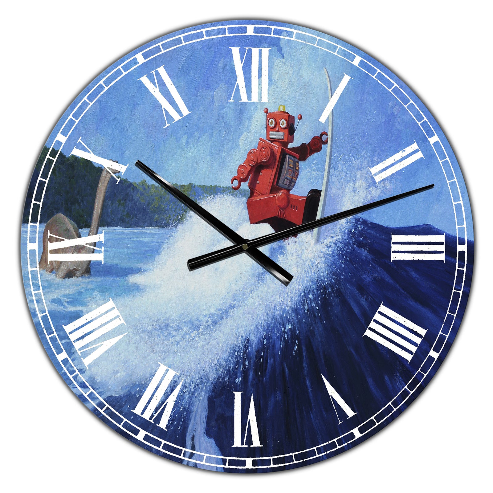 Surfer Joe - Large Modern Wall Clock