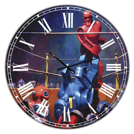 Robot Boxing - Oversized Modern Wall Clock