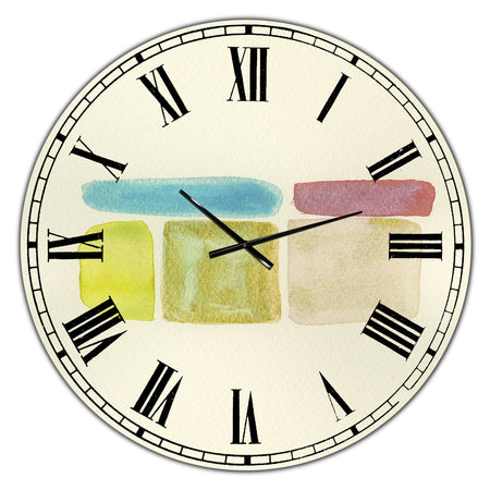 Cubist Color Composition II - Oversized Mid-Century Wall Clock