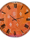 Indian Orange Composition - Oversized Mid-Century Wall Clock