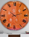 Indian Orange Composition - Oversized Mid-Century Wall Clock