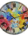 Carson Carrington Tomming 'Blue And Yellow Color Spatters III - Oversized Modern Wall Clock