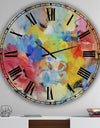 Carson Carrington Tomming 'Blue And Yellow Color Spatters III - Oversized Modern Wall Clock