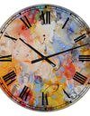 Blue And Yellow Color Whirls - Large Modern Wall Clock