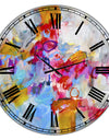 Blue And Yellow Color Spatters IV - Oversized Modern Wall Clock