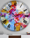 Blue And Yellow Color Spatters IV - Oversized Modern Wall Clock