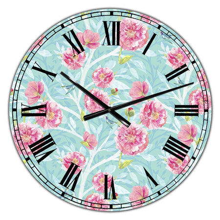Evening Garden Pattern I - Large Cottage Wall Clock