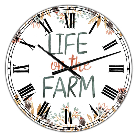 Life On The Farm - Large Cottage Wall Clock