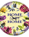 Home Sweet Home Flower Wreath - Oversized Cottage Wall Clock