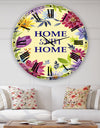 Home Sweet Home Flower Wreath - Oversized Cottage Wall Clock