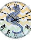 Chevron-sea horse-7914 - Large Nautical & Coastal Wall Clock