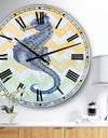 Chevron-sea horse-7914 - Large Nautical & Coastal Wall Clock