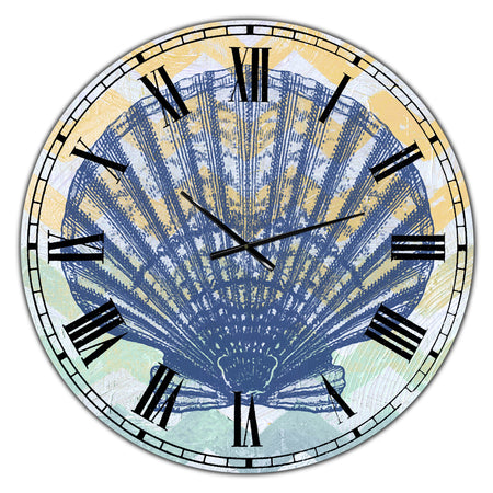 Chevron-Shell-1-7914 - Oversized Nautical & Coastal Wall Clock