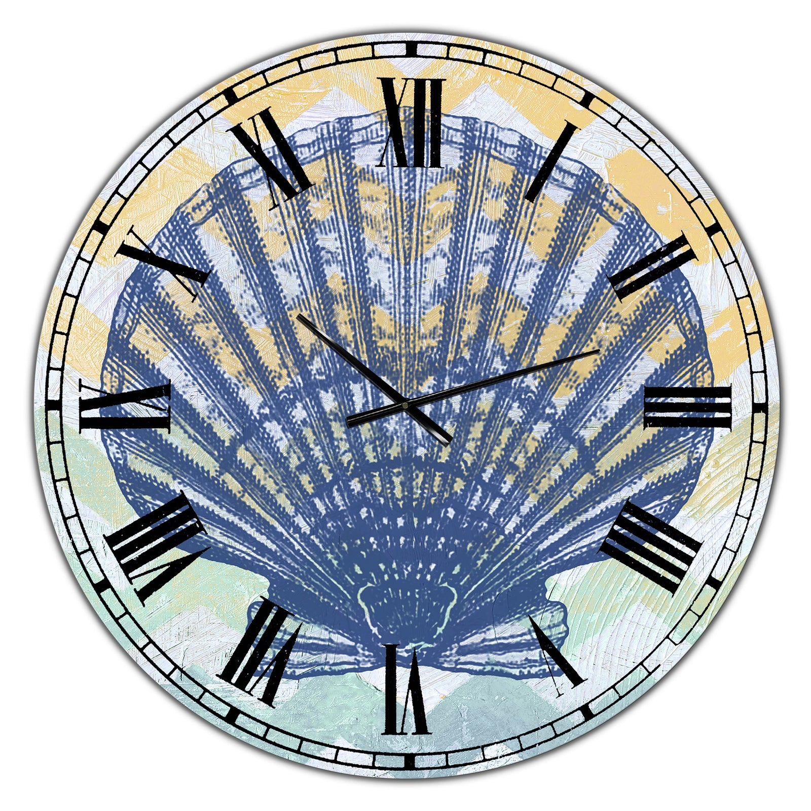 Chevron-Shell-1-7914 - Oversized Nautical & Coastal Wall Clock
