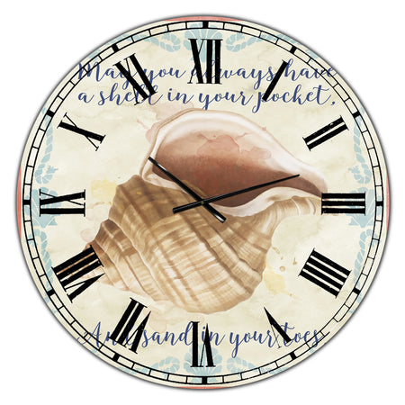 Sea Shells-B - Oversized Nautical & Coastal Wall Clock