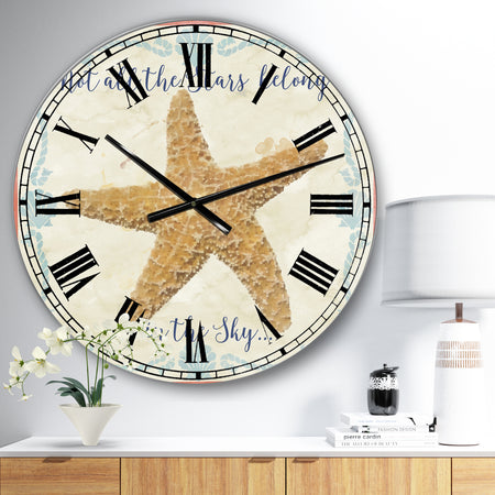 Sea Shells-C - Large Nautical & Coastal Wall Clock