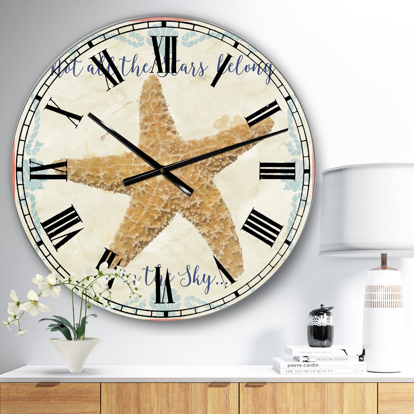 Sea Shells-C - Large Nautical & Coastal Wall Clock