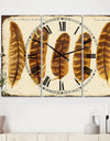 Five Pheasant Feathers  - Oversized Cottage Wall Clock - 3 Panels