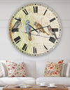 Birds Gathered On Wire Paris II - Oversized Cottage Wall Clock