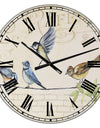 Birds Gathered On Wire Paris I - Cottage Wall Clock