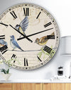 Birds Gathered On Wire Paris I - Cottage Wall Clock