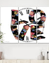 Flower Power Love - Large Cottage Wall Clock - 3 Panels