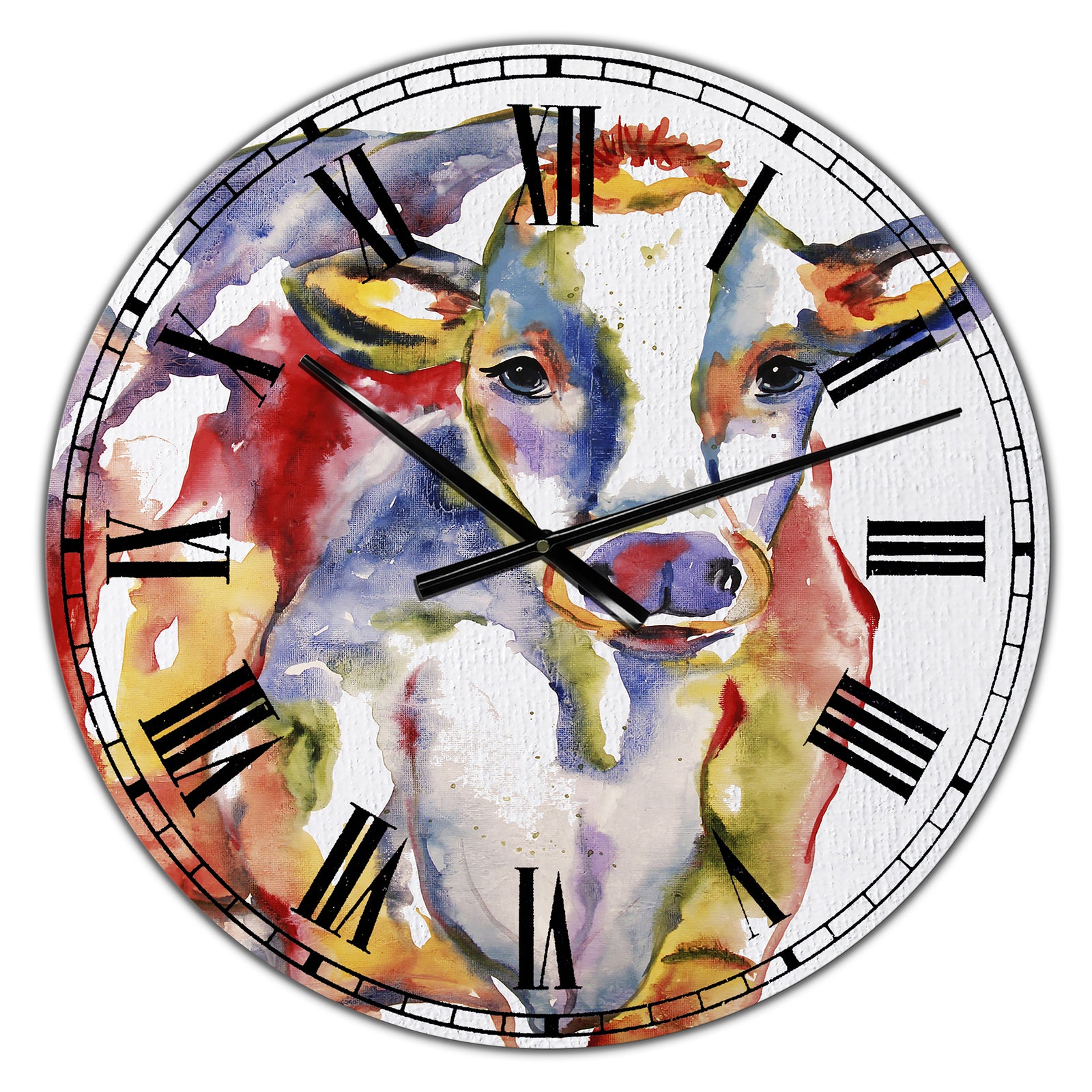 Watercolor Cow - Farmhouse Wall Clock