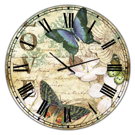 Inspirational Butterflies Love - Oversized Cottage Wall Clock