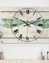 Summer Dragonfly 3 - Oversized Cottage Wall Clock - 3 Panels