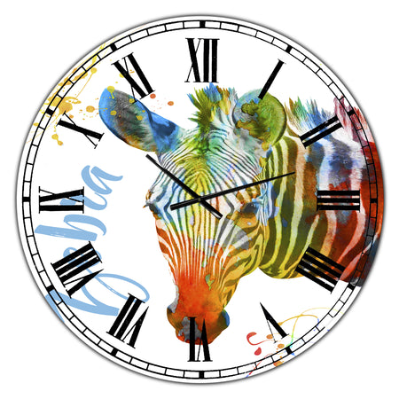 Colorful Safari Animals A - Oversized Cottage Wall Clock