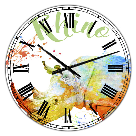 Colorful Safari Animals B - Large Cottage Wall Clock